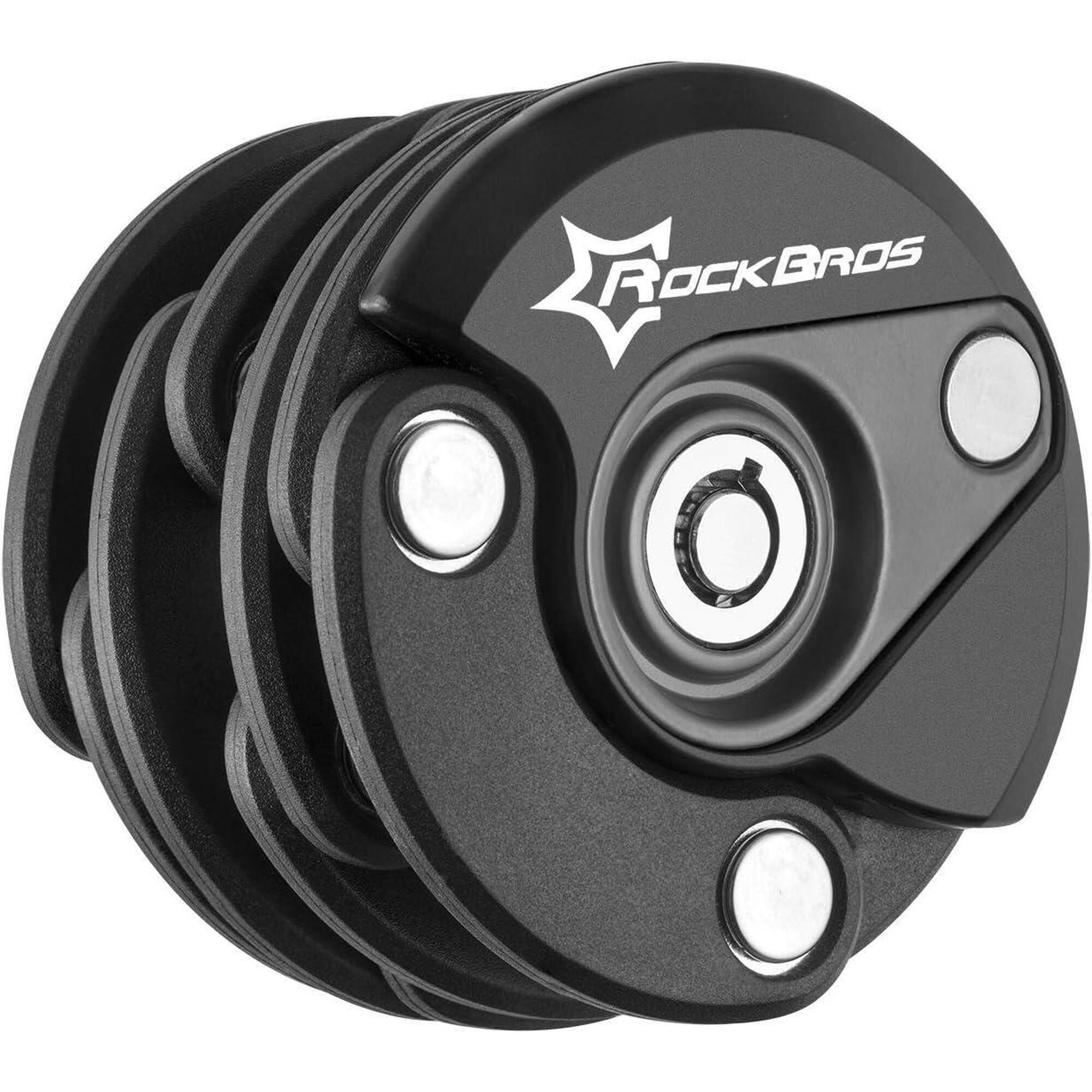 Rockbros - Antivol Vélo Pliable Avec Clés Et Support De Montage - Antivol - Noir - Taille Unique - Decathlon