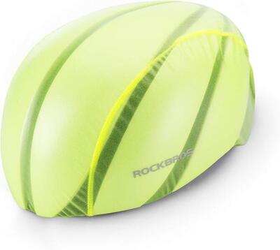 Rockbros waterdichte fietshelmhoes. regenhoes zwart groen voor dames heren