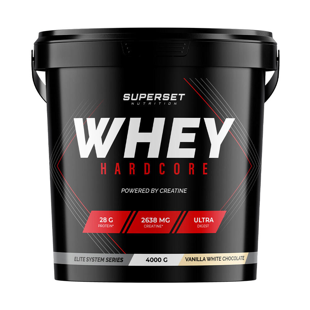 Superset Nutrition - Whey Protéine | Whey Hardcore (4kg) | Vanille Chocolat Blanc - Isolat De Whey - 4 Kg - Decathlon