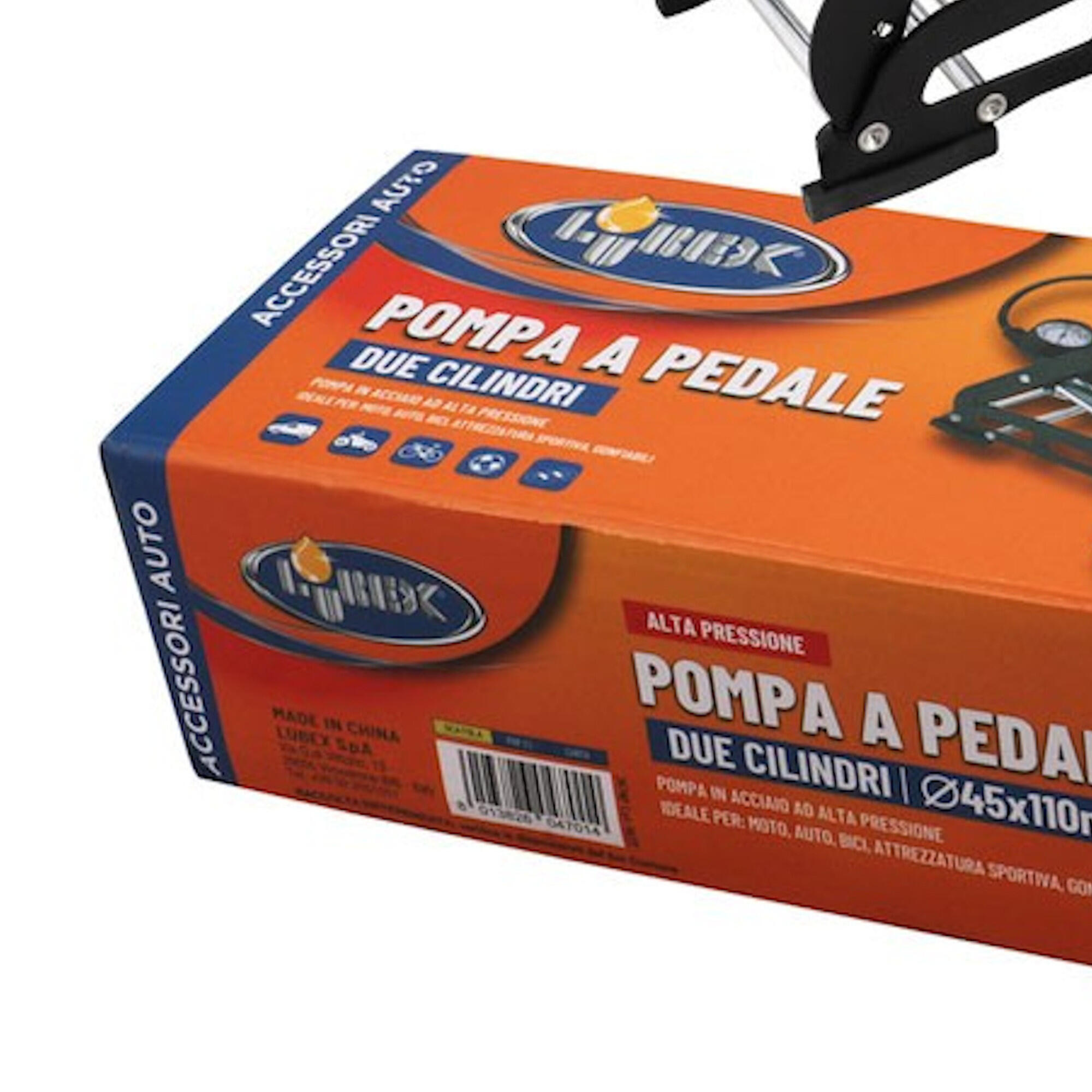 Pompa a pedale a doppio cilindro con manometro – Alta pressione | 2 cilindri Ø45 3/3