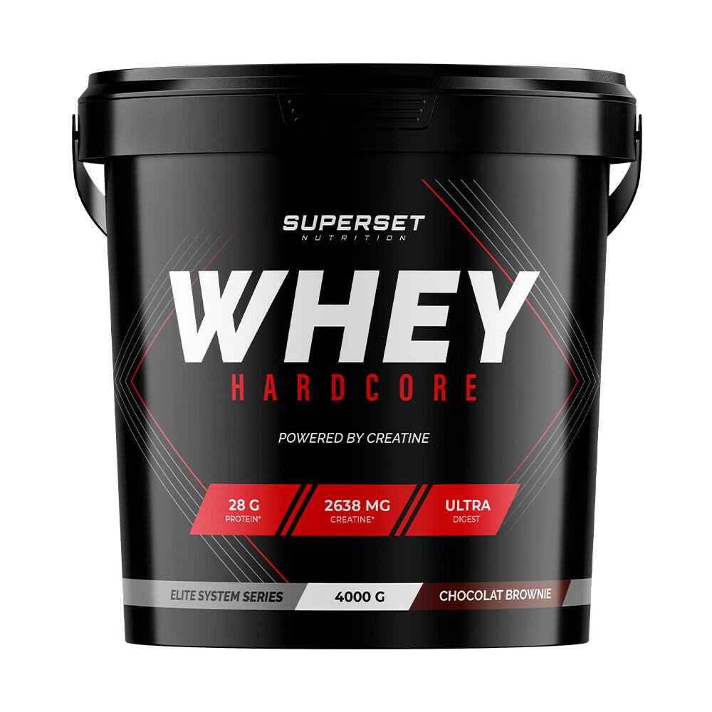 SUPERSET NUTRITION Wei-eiwit - Wei Hardcore (4kg) - Brownie