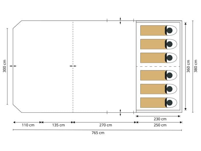 Gebraucht - Aufblasbares Zelt - Timola 6 Air Sleeper Protect XL 7/8