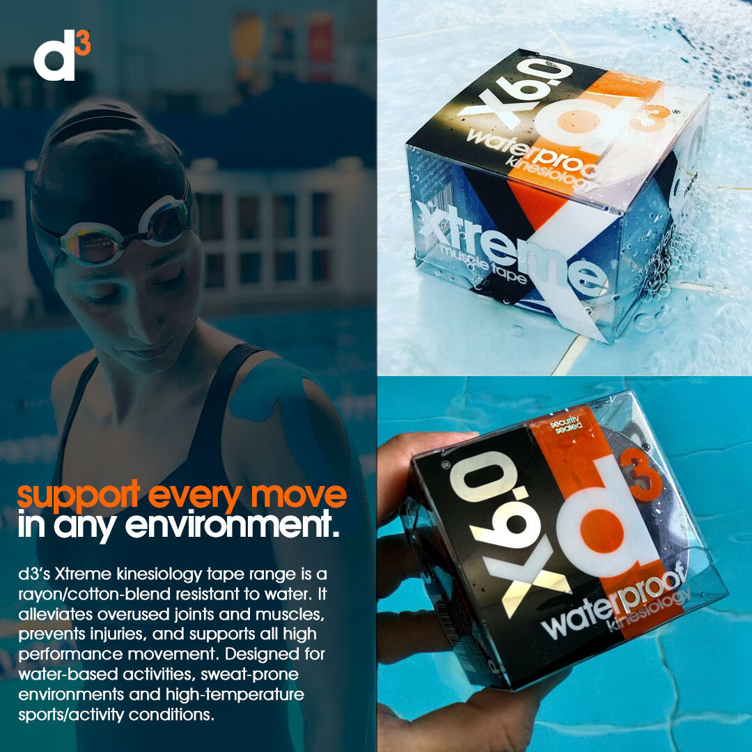 X6.0 Xtreme Waterproof Kinesiology Tape 50mm x 6m - Black - 1 Roll 3/7