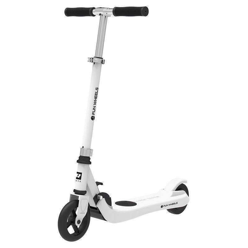 Trotineta Electrica Copii Fun Wheels Alb, 12Km/h, Autonomie 6Km, Motor 100W