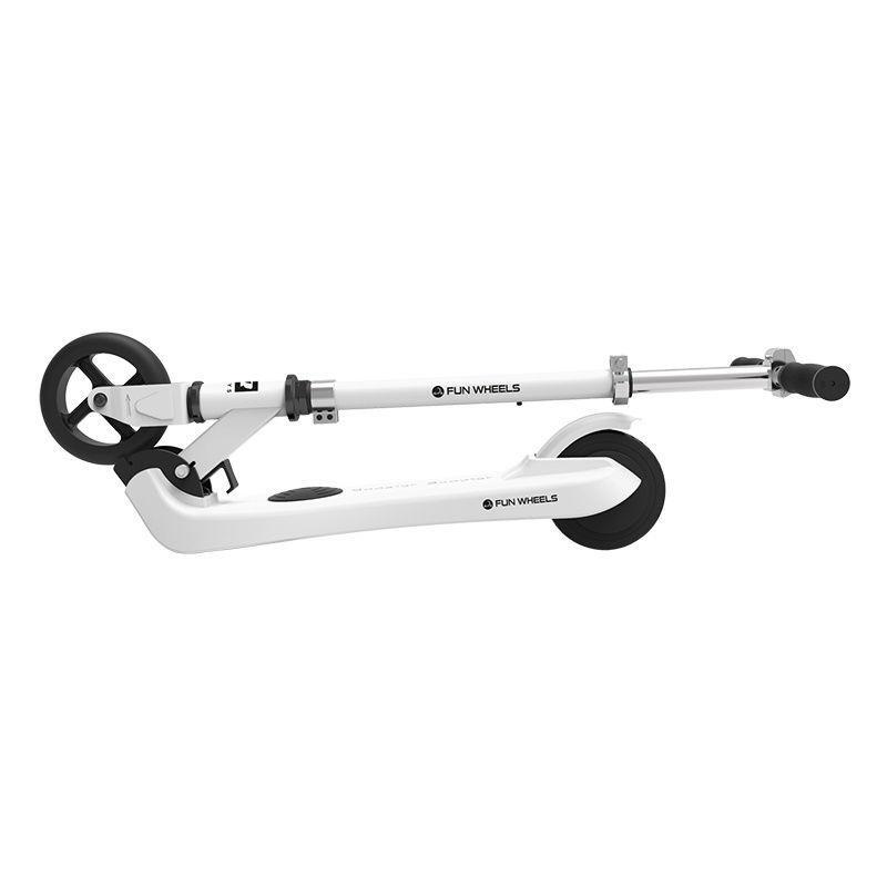Trotineta Electrica Copii Fun Wheels Alb, 12Km/h, Autonomie 6Km, Motor 100W