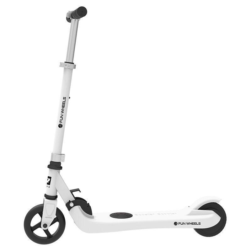 Trotineta Electrica Copii Fun Wheels Alb, 12Km/h, Autonomie 6Km, Motor 100W