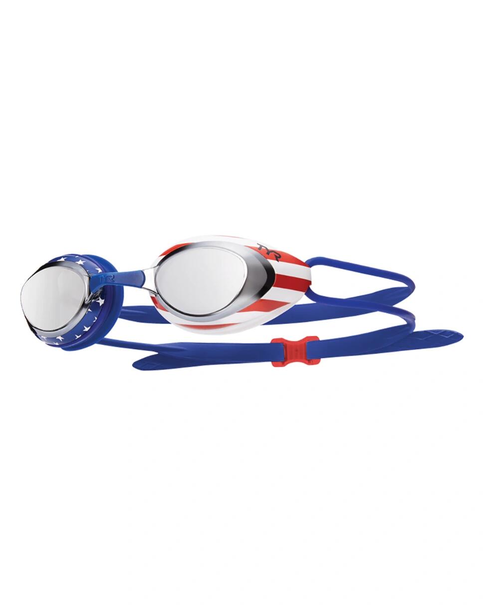 TYR Blackhawk Racing Mirrored Goggles - Red/navy