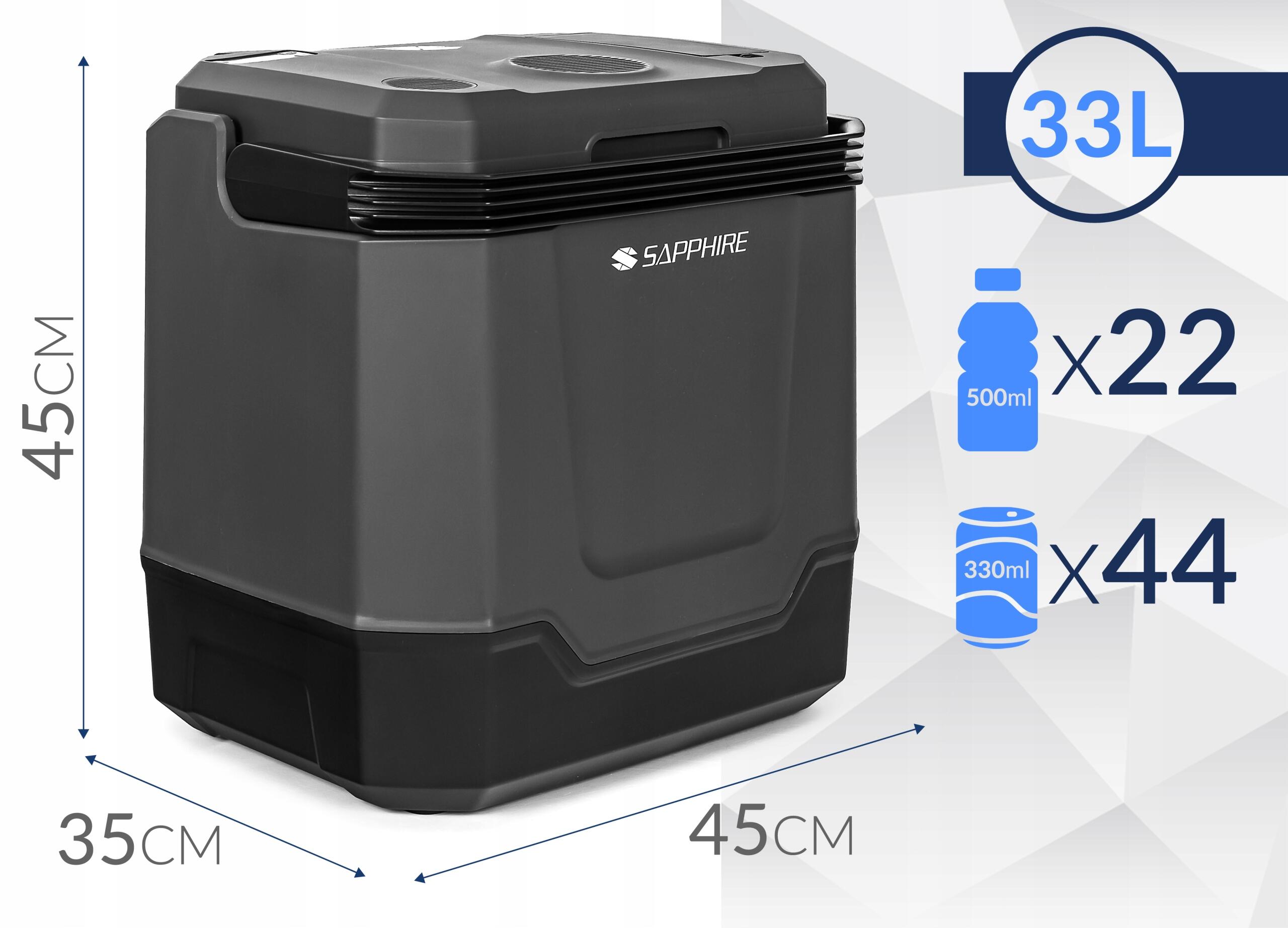 Lodówka turystyczna samochodowa Sapphire ST-1033L 33L 12/230V z głośnikiem 7/7