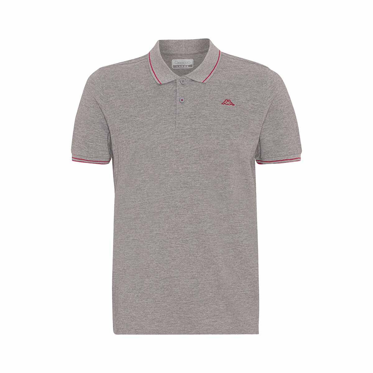 Polo de manga curta homem kappa logo ezio slim. Cinzento