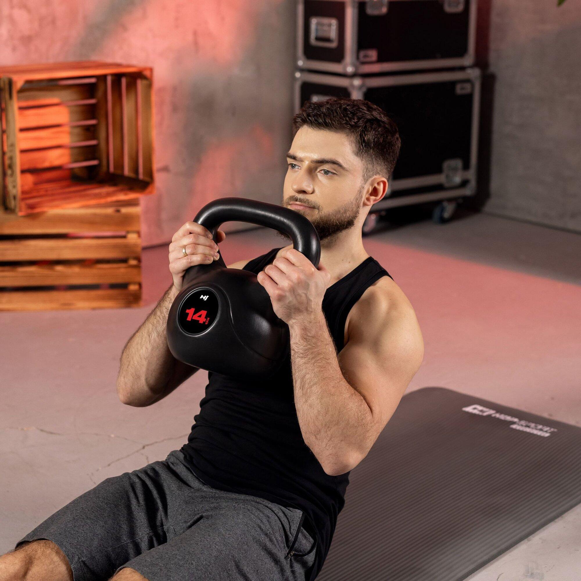 Kettlebell winylowy do treningu siłowego Hop-Sport HS-PB014KB 14kg