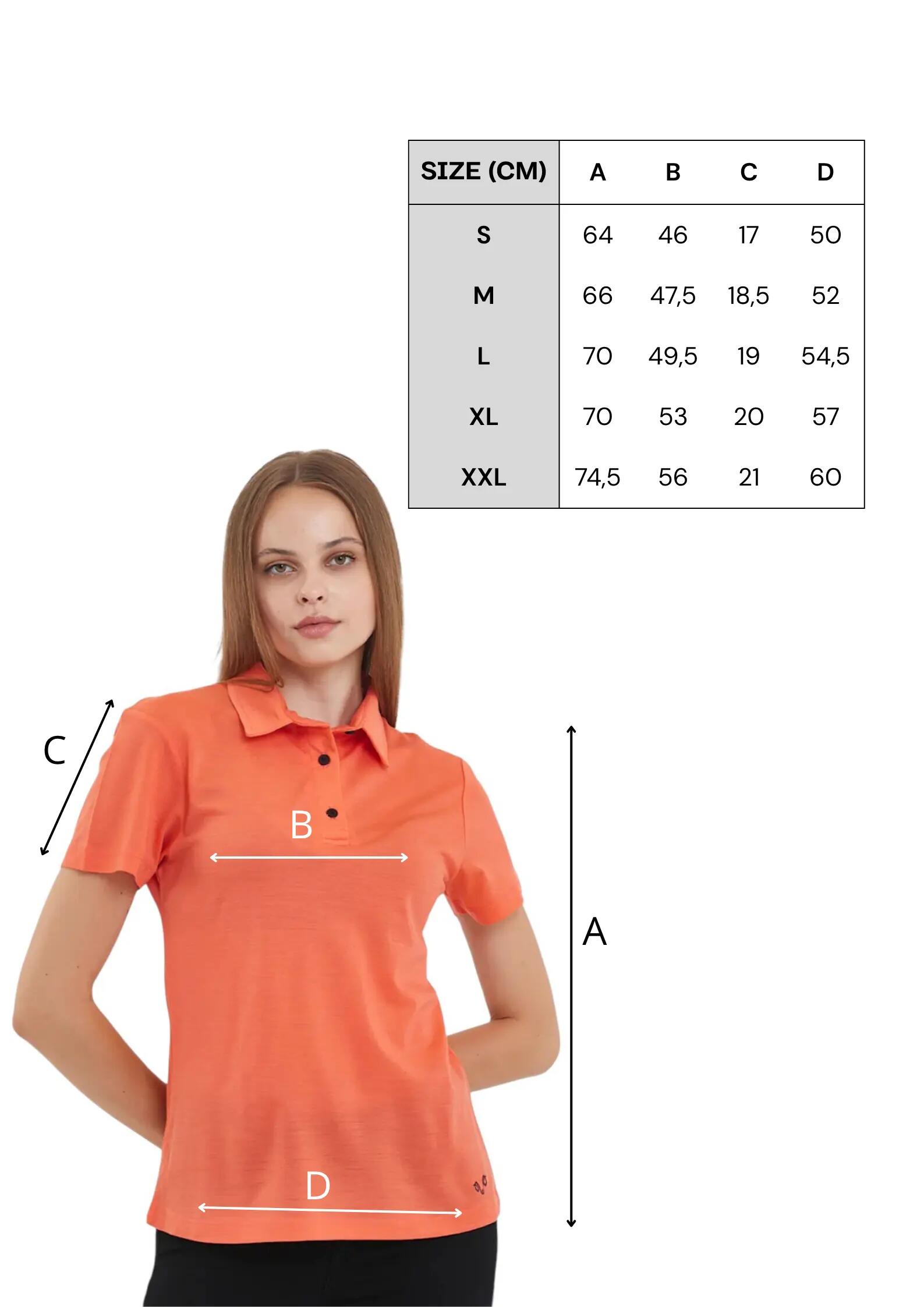 Polo koszulka z 100% wełny merino (170 g/m² - Piqué)) M, Pomarańczowy 2/7