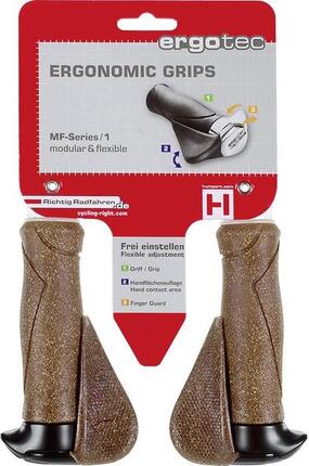 Ergotec ergonomischer Fahrradgriff 130 mm, Dura-Kork & Aluminium