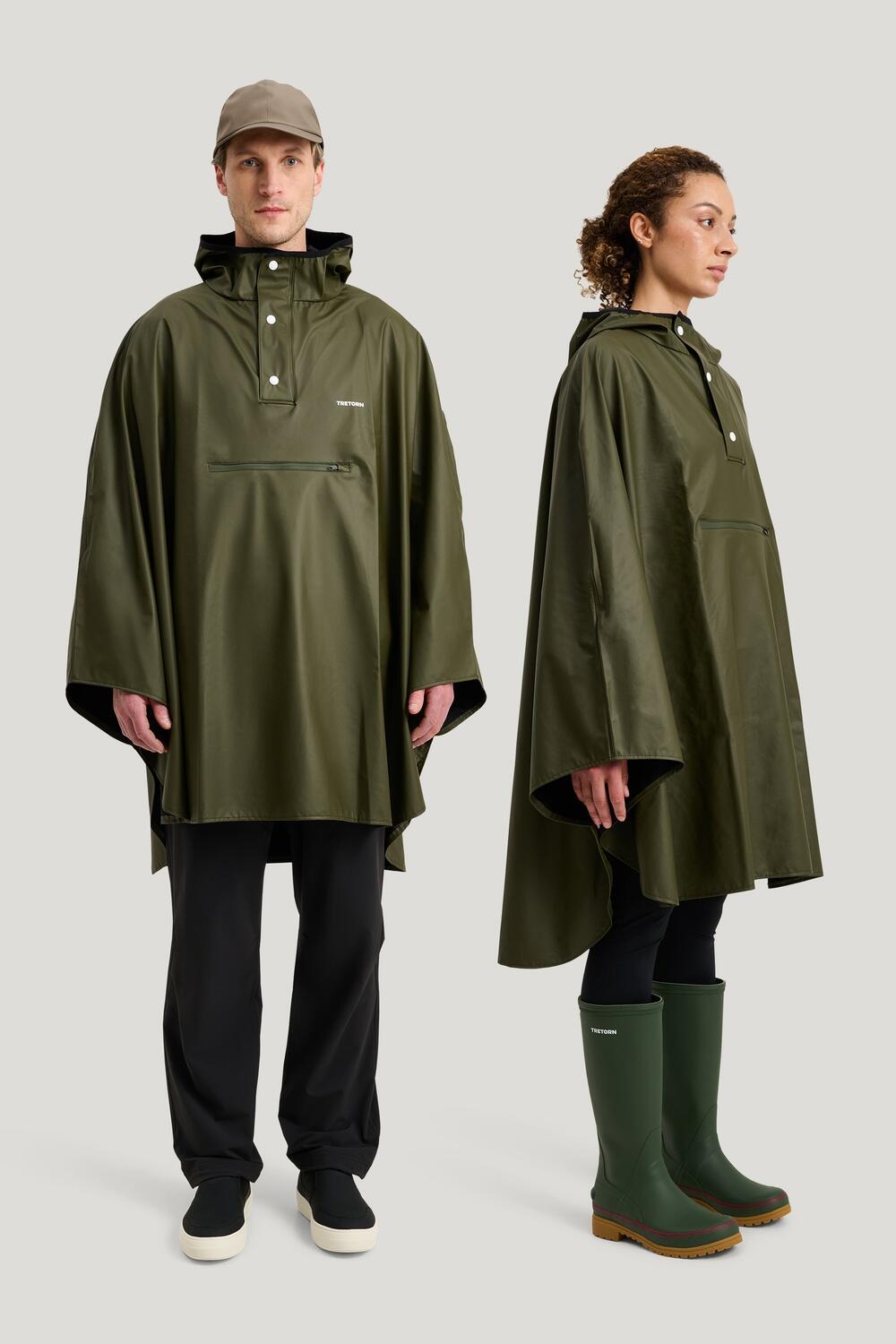 Poncho de pluie imperméable compactable PU Light Vert foncé 3/7