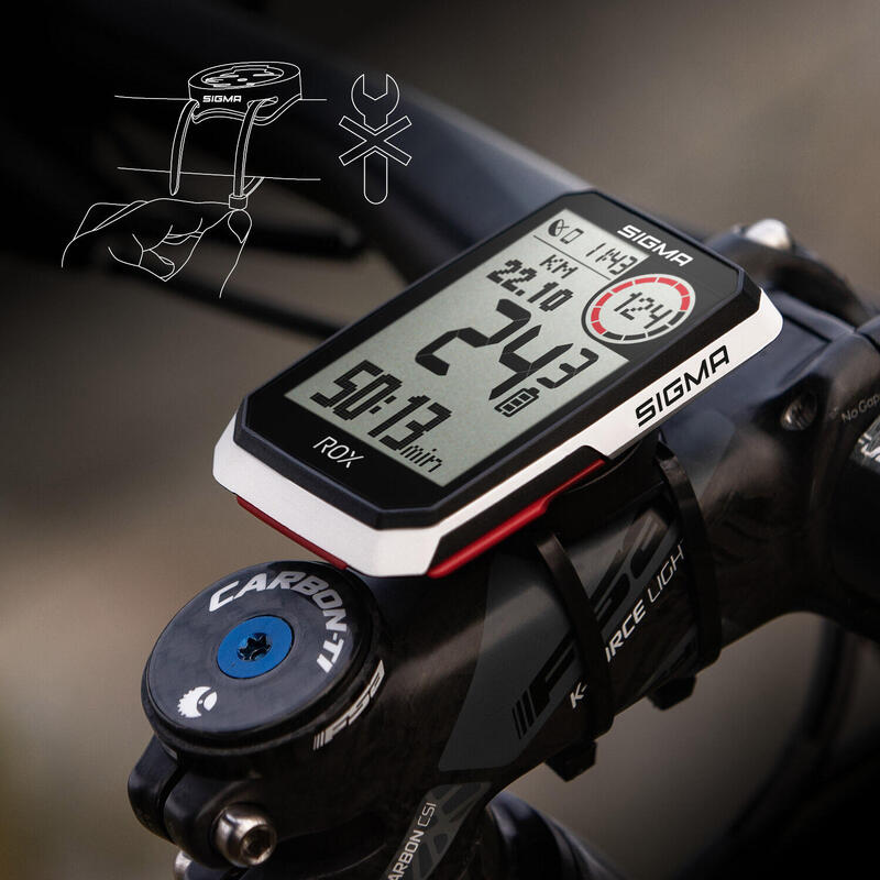 Komputer Rowerowy Gps Rox 4.0 Ze Standardowym Uchwytem Na Kierownicę - Biały
