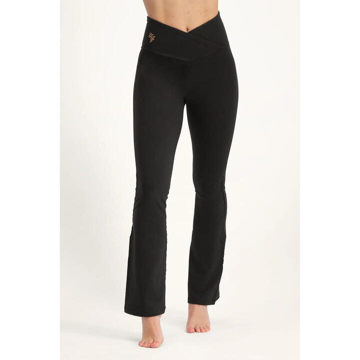 Pantalon Aura évasé à taille enveloppante – noir URBAN GODDESS | Decathlon