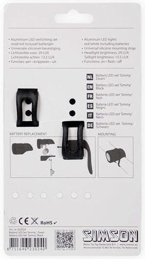 Simson set Simmyd'éclairage piles leds noires 5/5