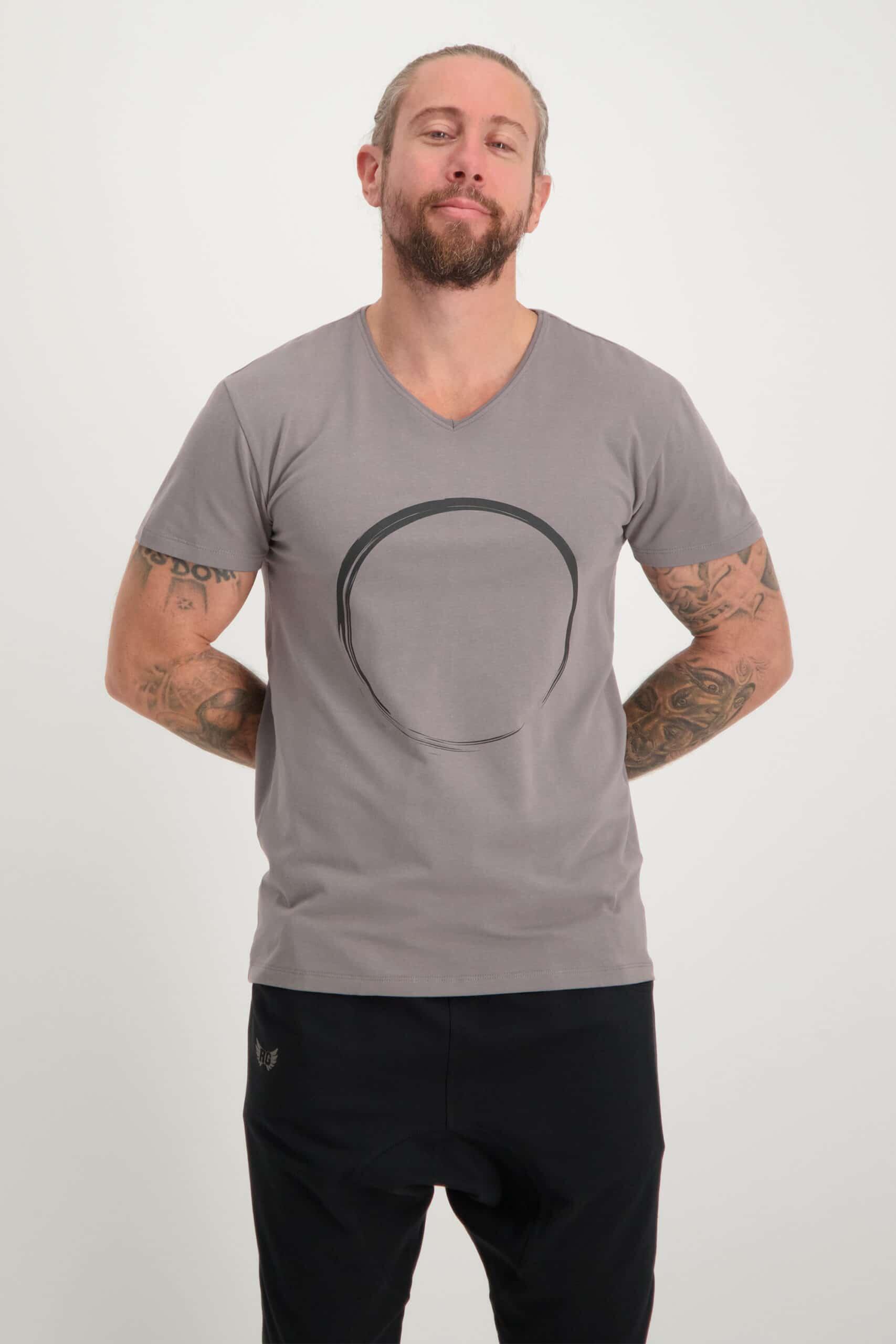 T-shirt Moksha Zen - Col en V à la hanche, doux et confortable - Gris 3/5