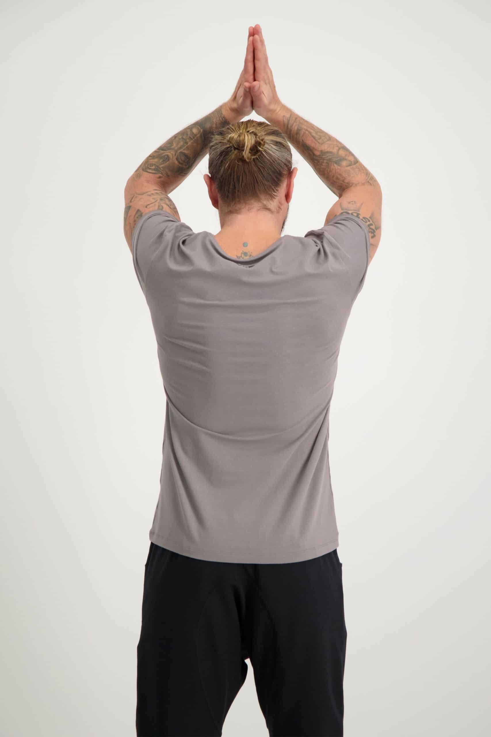 T-shirt Moksha Zen - Col en V à la hanche, doux et confortable - Gris 2/5