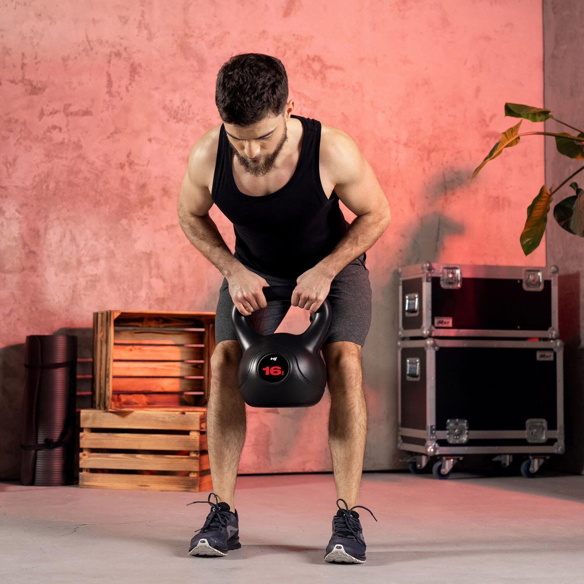 Kettlebell en vinyle pour entraînement de force Hop-Sport HS-PB016KB 16kg 3/7