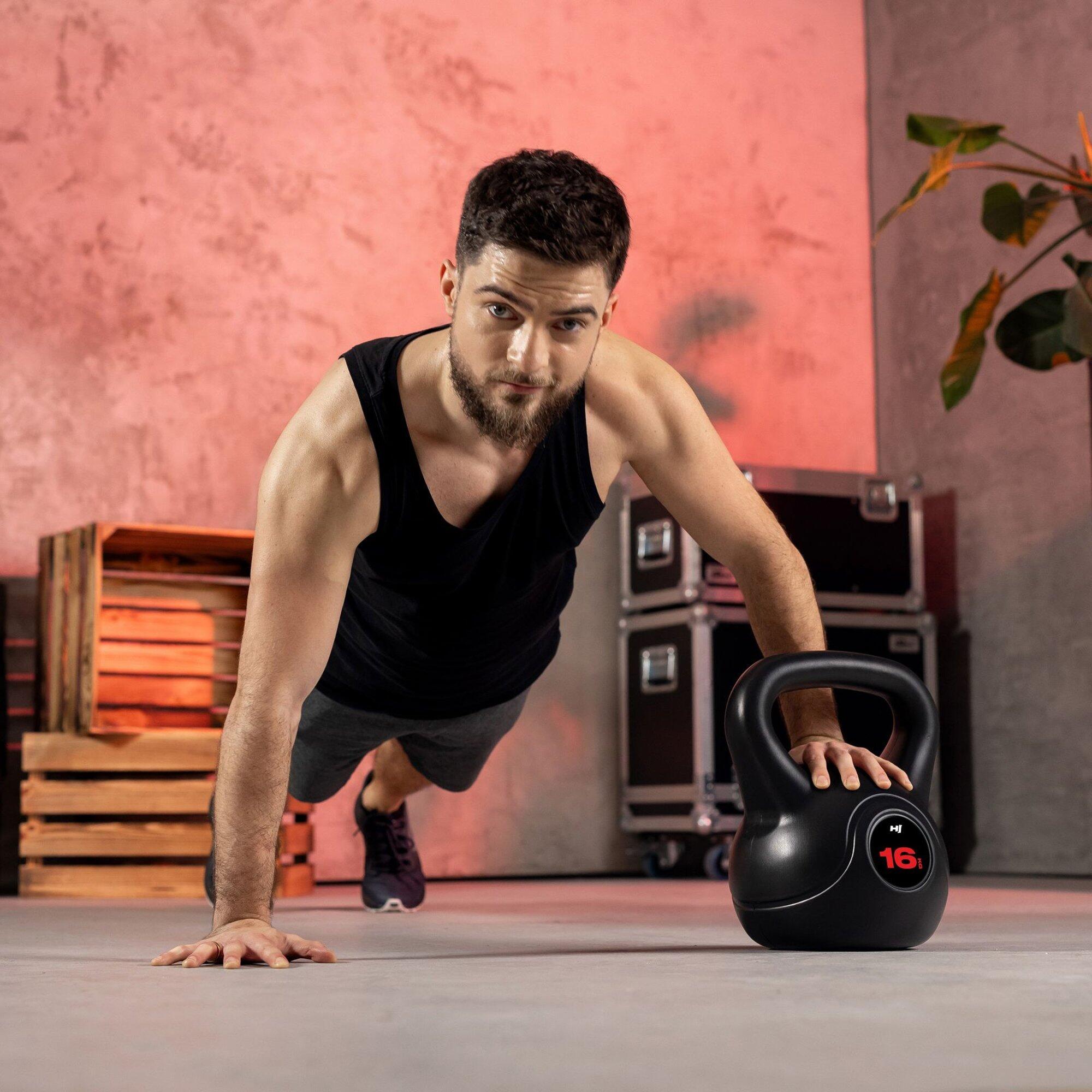 Kettlebell winylowy do treningu siłowego Hop-Sport HS-PB016KB 16kg