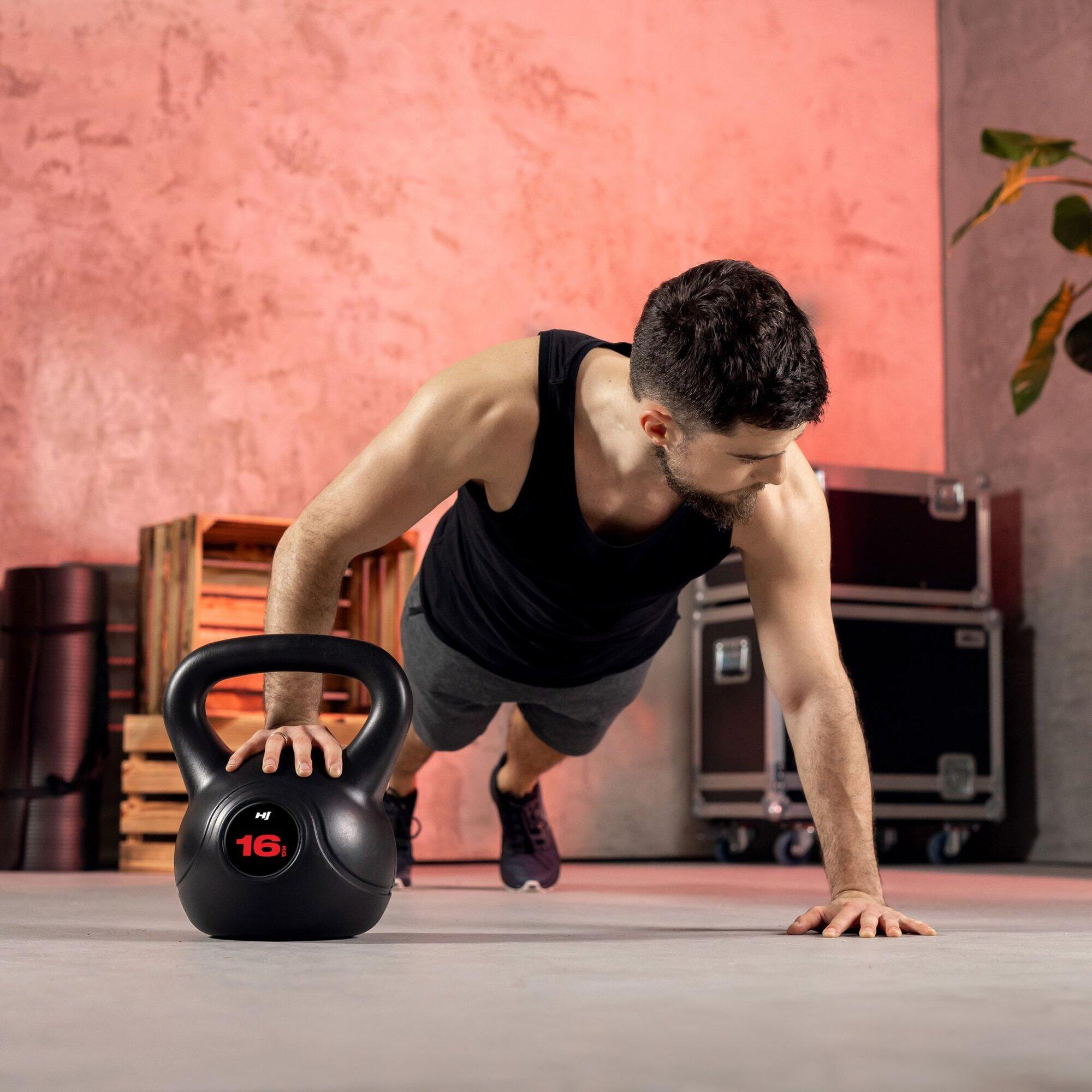 Kettlebell en vinyle pour entraînement de force Hop-Sport HS-PB016KB 16kg 4/7