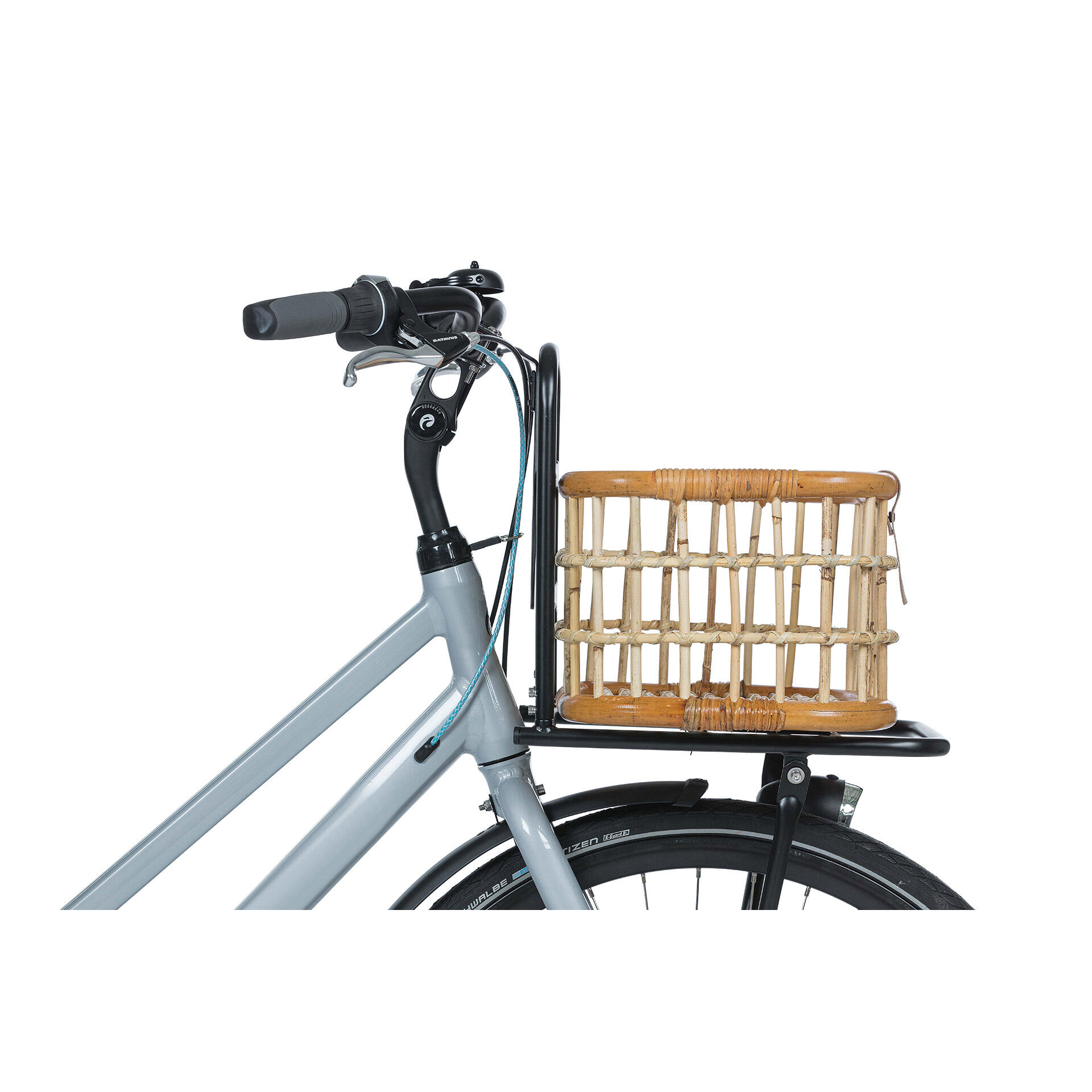 Basil Green Life - Rattan Fahrradkorb - mittel - Land natürlicher Braun 5/6