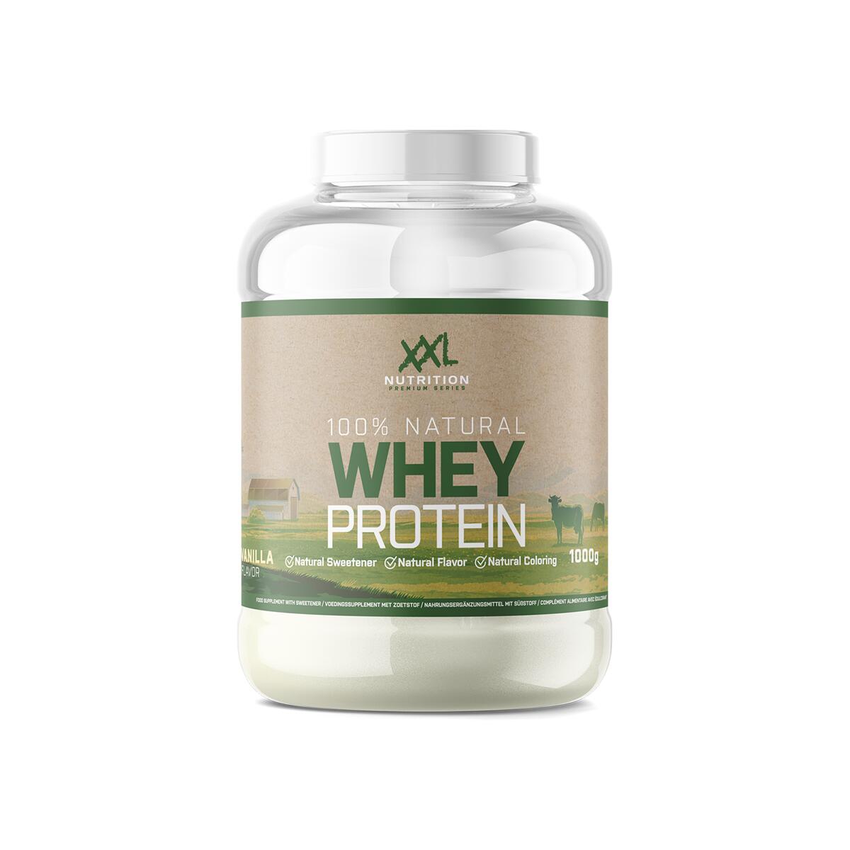 XXL NUTRITION 100% Natural Whey Protein - Whey Proteïne - Vanille - 1000 gram (33 shakes)