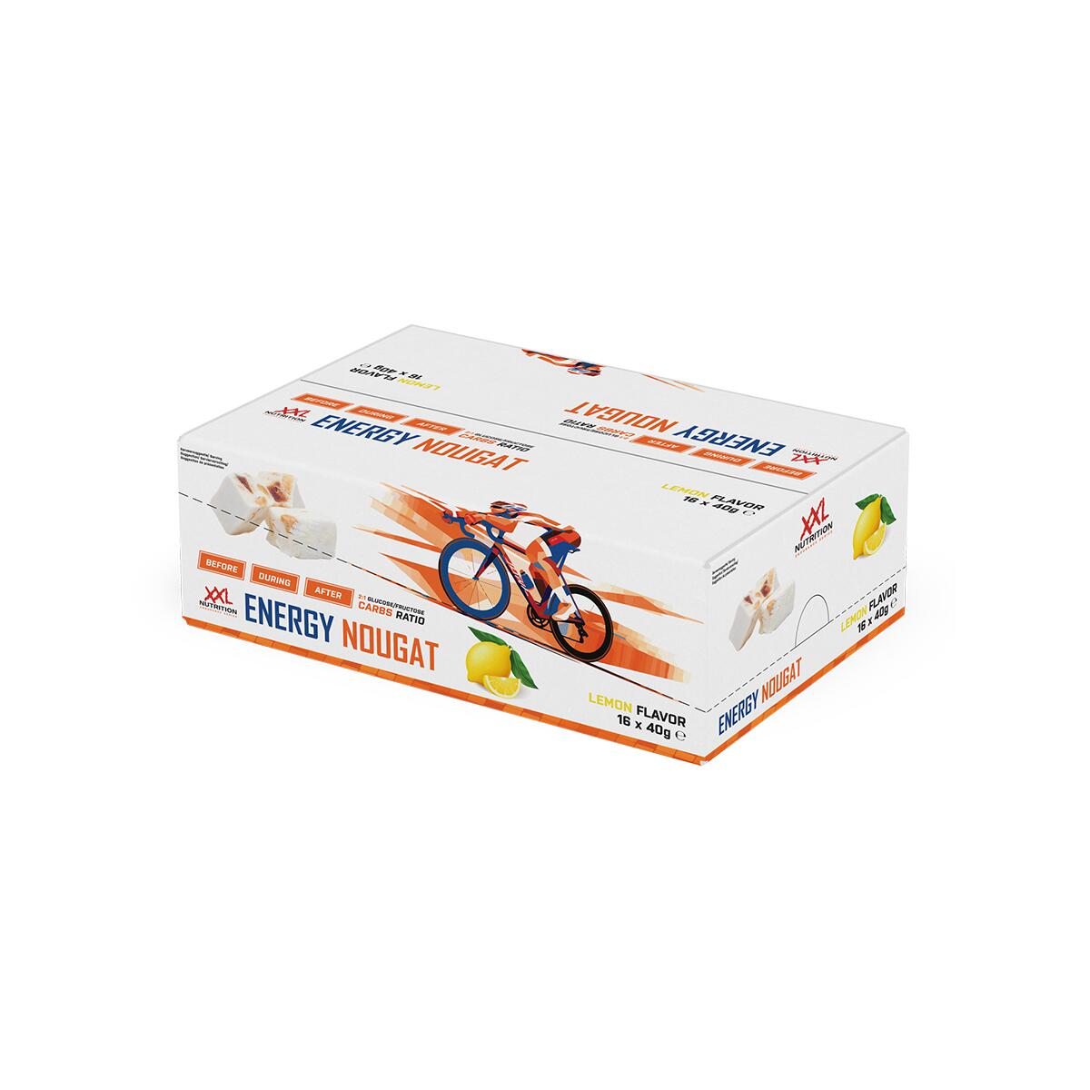 XXL NUTRITION Energy Nougat - Energie Nougatreep, 2:1 Glucoxe/Fructose - Citroen - 16 Pack