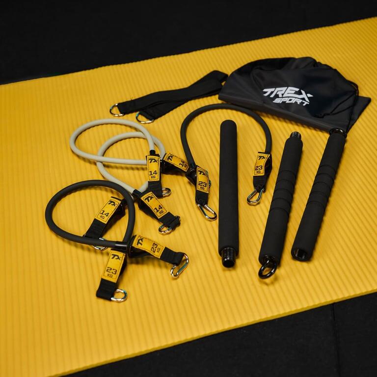 Barra con bandas Trex Sport 14/23kg resistencia hasta 37kg 7/7