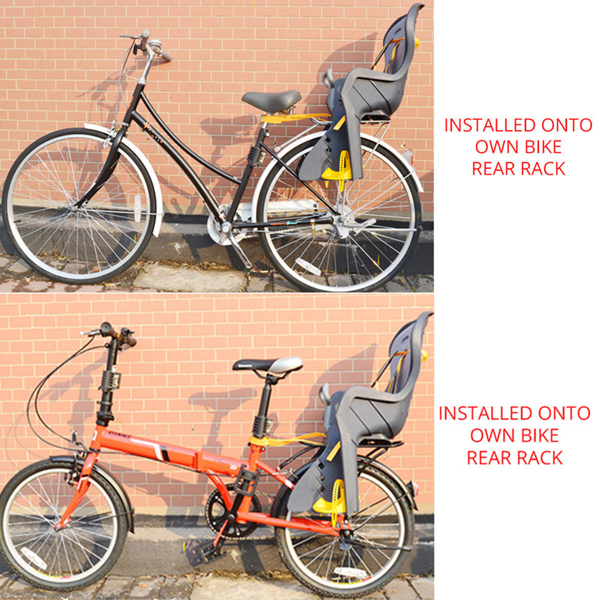 Octronz Bicycle Rear Child Seat BQ-9-1 GREY - Bike Kids Back