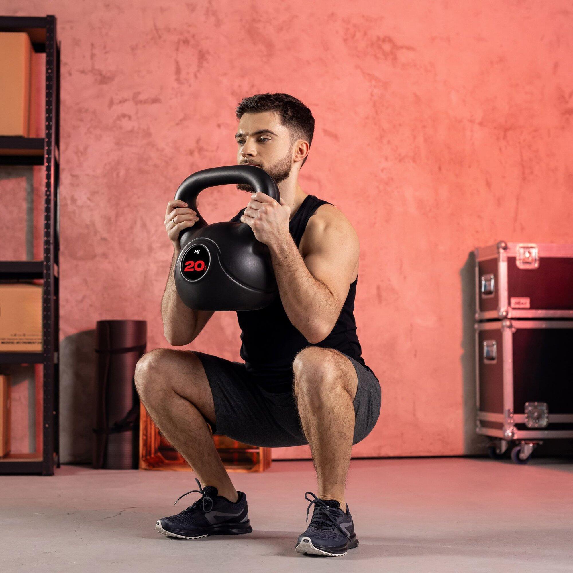 Kettlebell winylowy do treningu siłowego Hop-Sport HS-PB020KB 20kg