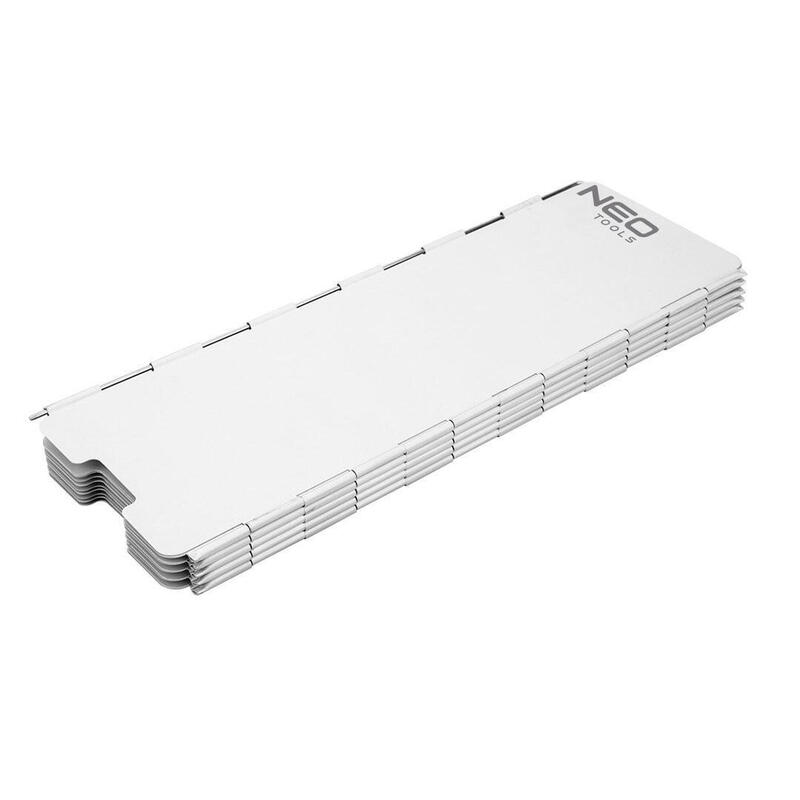 Protectie vant aragaz camping, pliabil, aluminiu, 10 elemente, 84x24 cm, NEO 