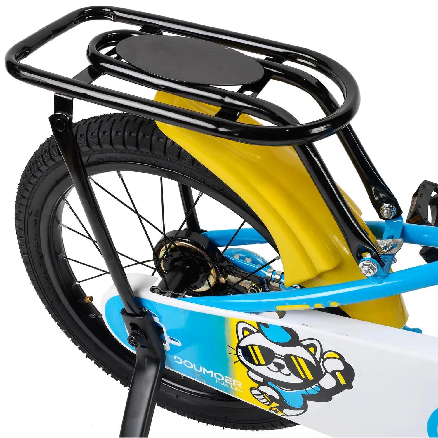 Bicicleta copii 5-7 ani cu roti ajutatoare Blue Arrow, 16 inch, blue galben 4/7