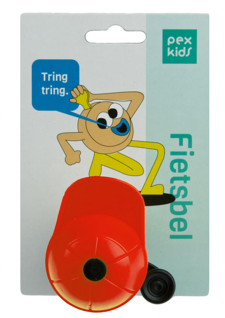 Campanello bici PexKids Pietje con cappellino, giallo/rosso. 2/3