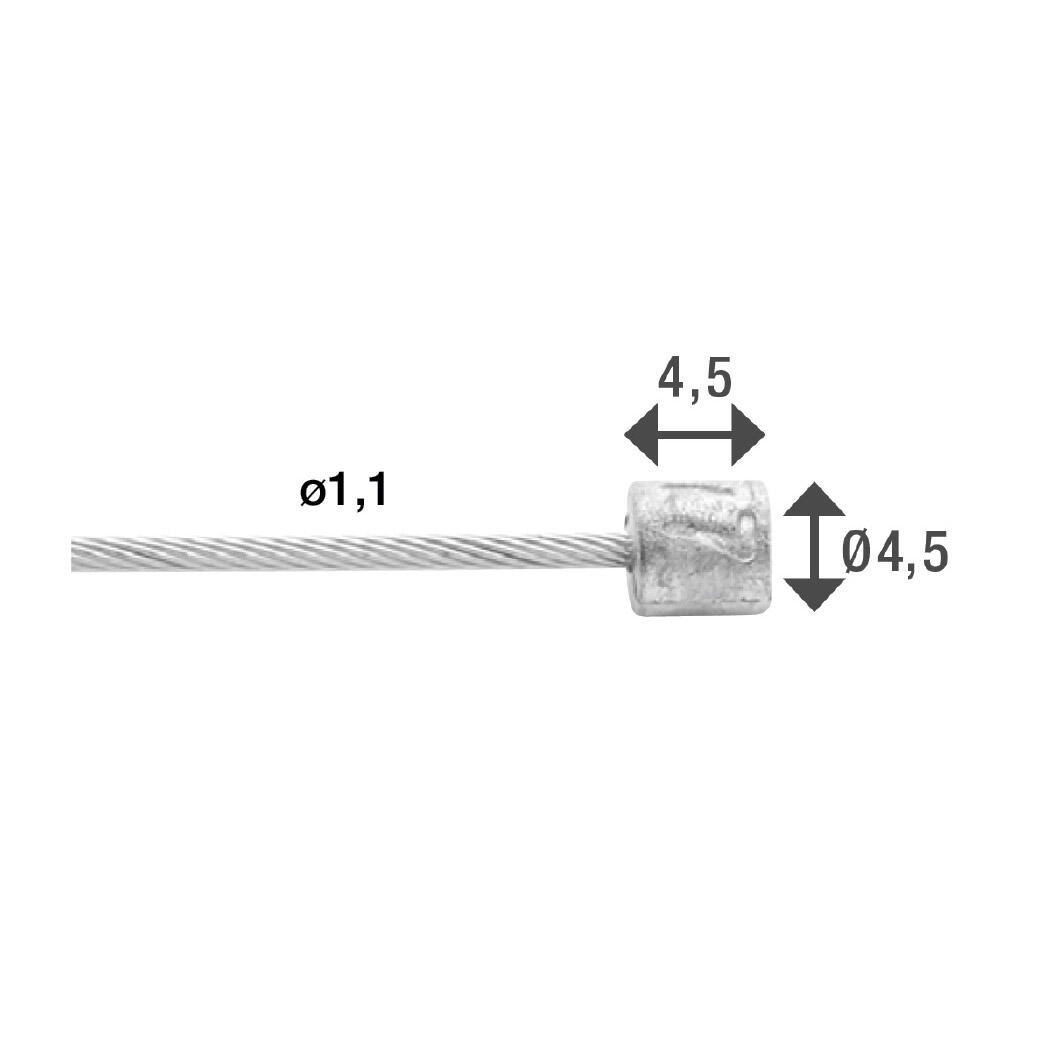 Câbles de transmission 1x19 fils inox Ø1,1mm avec tête N Ø4,5x4 Elvedes (x100) 2/6
