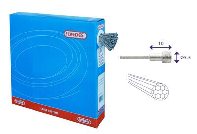 Bremskabel 1x19 Drähte Edelstahl Ø1.5mm V-Kopf Ø5.5x10 Elvedes (x100)