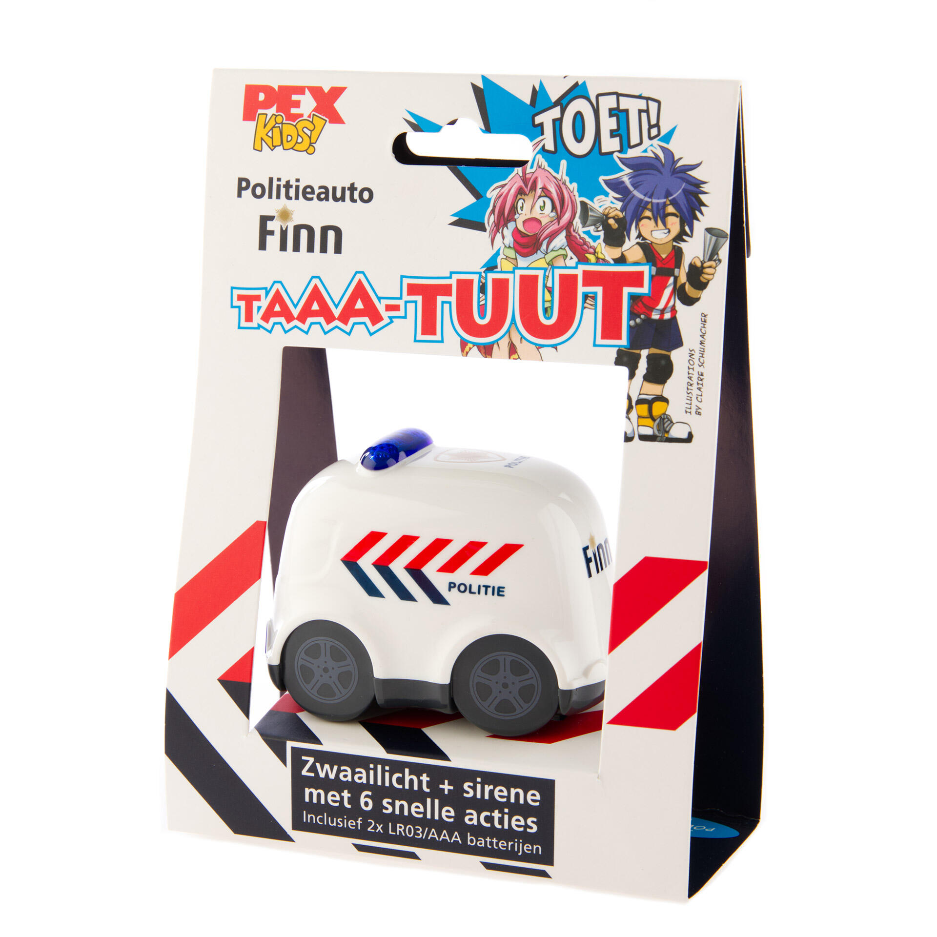 PexKids Clacson Finn auto della polizia con sirena e LED. 5/6