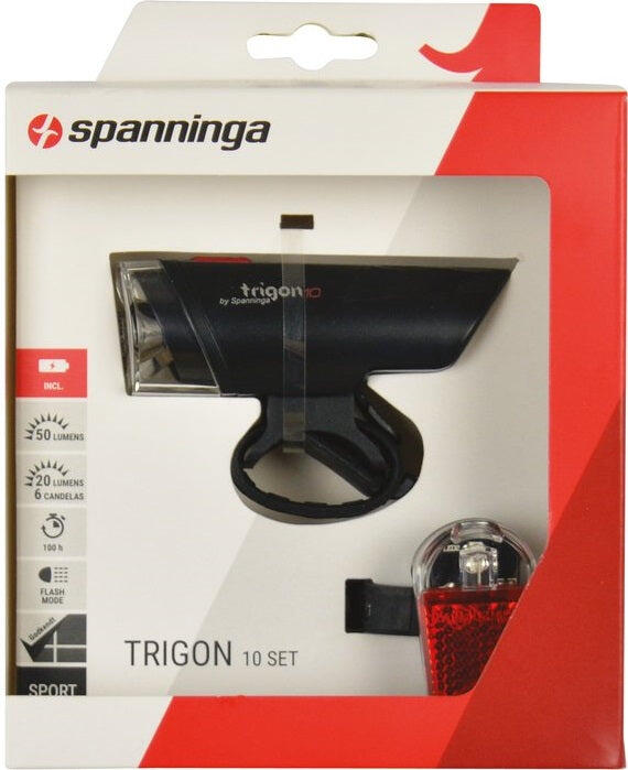 Ensemble d'éclairage Spanninga Trigon 10 XB et Pyro XB 4/4