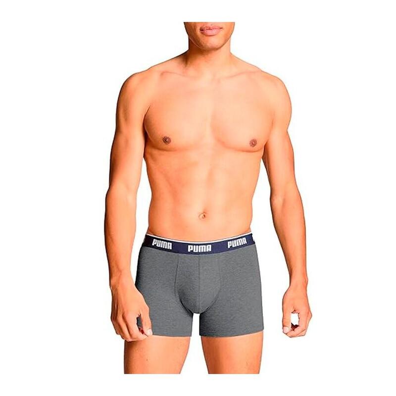 Boxeri Puma bărbaţi 3-pack albastru-gri