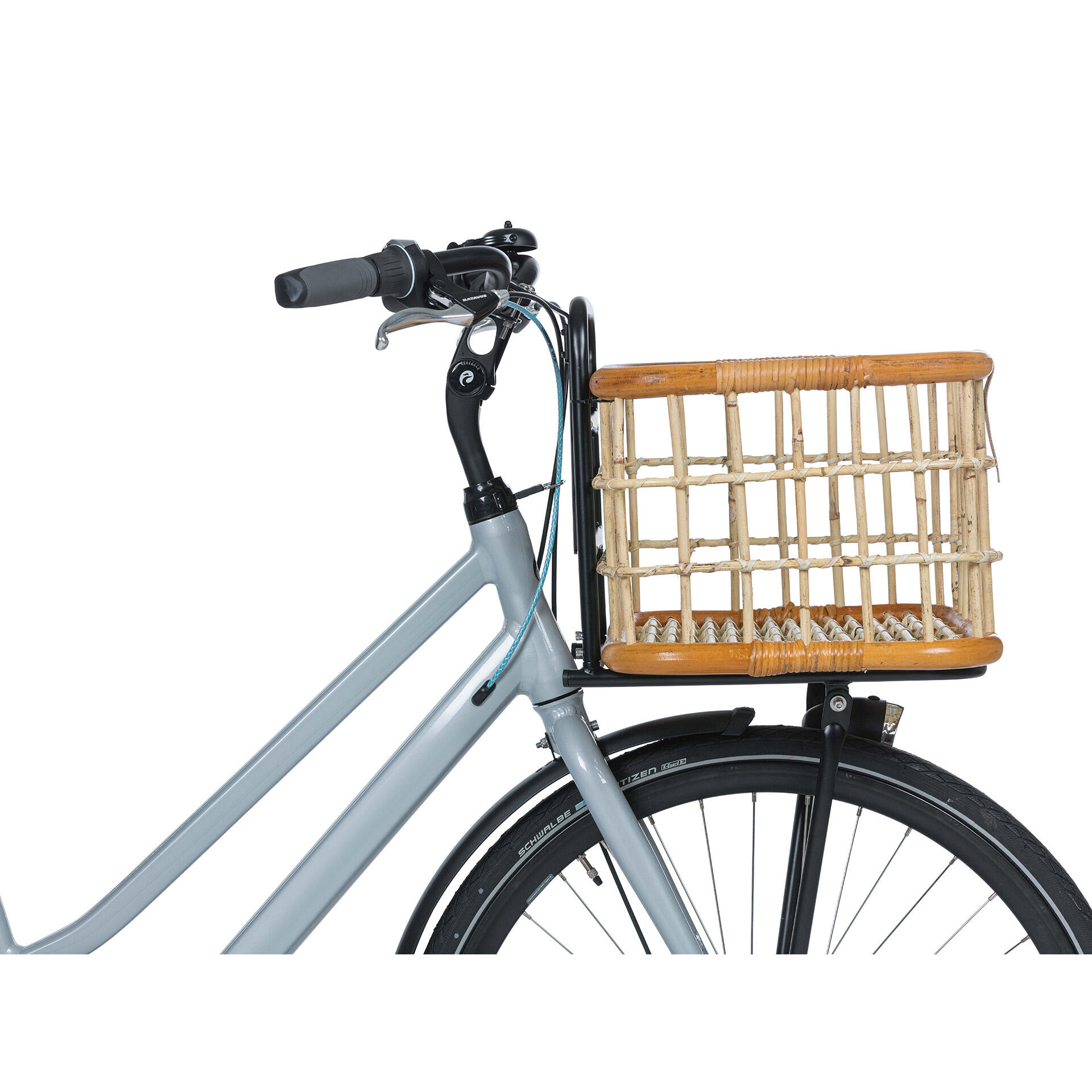Basil Green Life - Panier à vélo en rotin - GRAND - First - Natural Brown 5/6