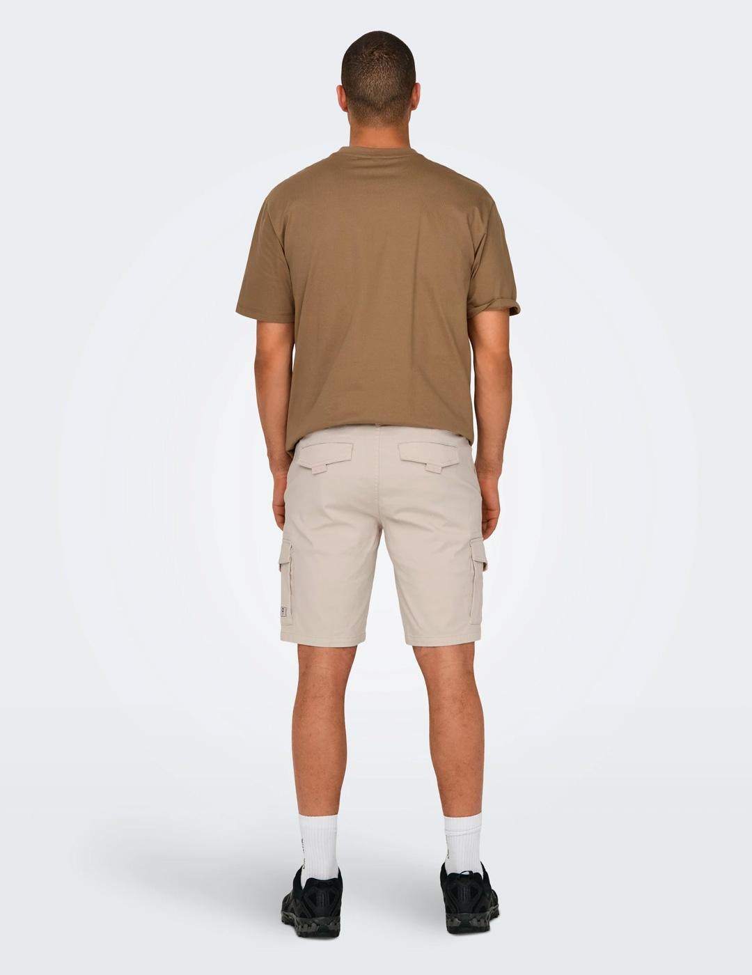 Bermuda e pantaloncini per uomo Only&sons beige. 2/6