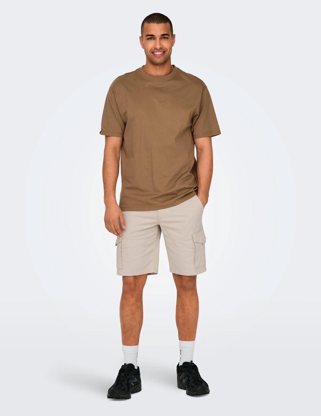 Bermuda e pantaloncini per uomo Only&sons beige. 5/6