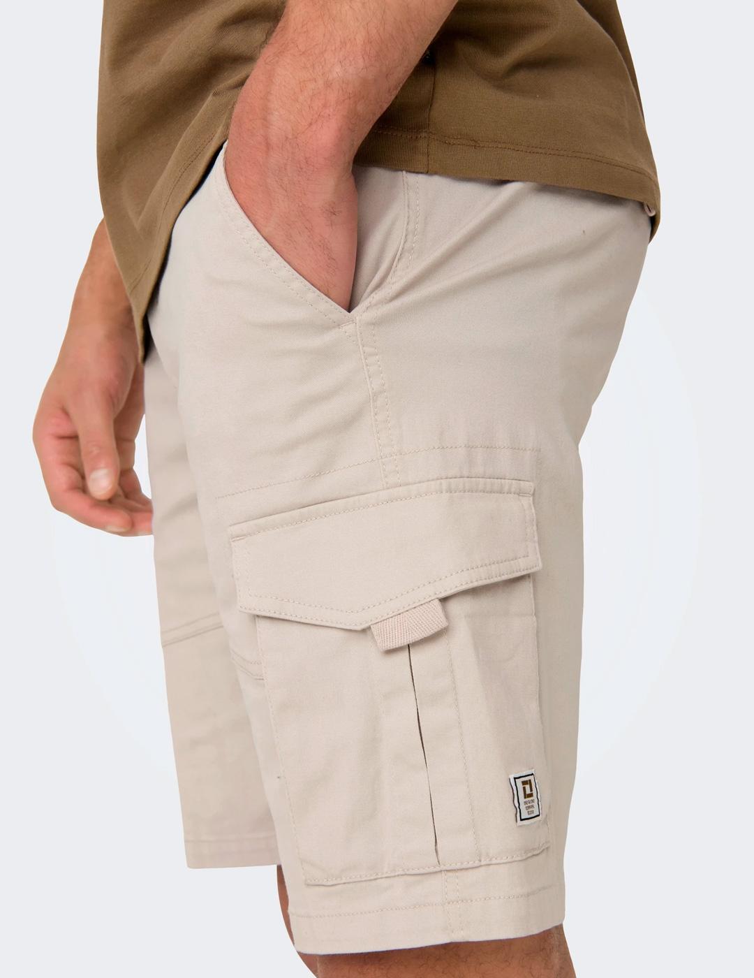 Bermuda e pantaloncini per uomo Only&sons beige. 6/6