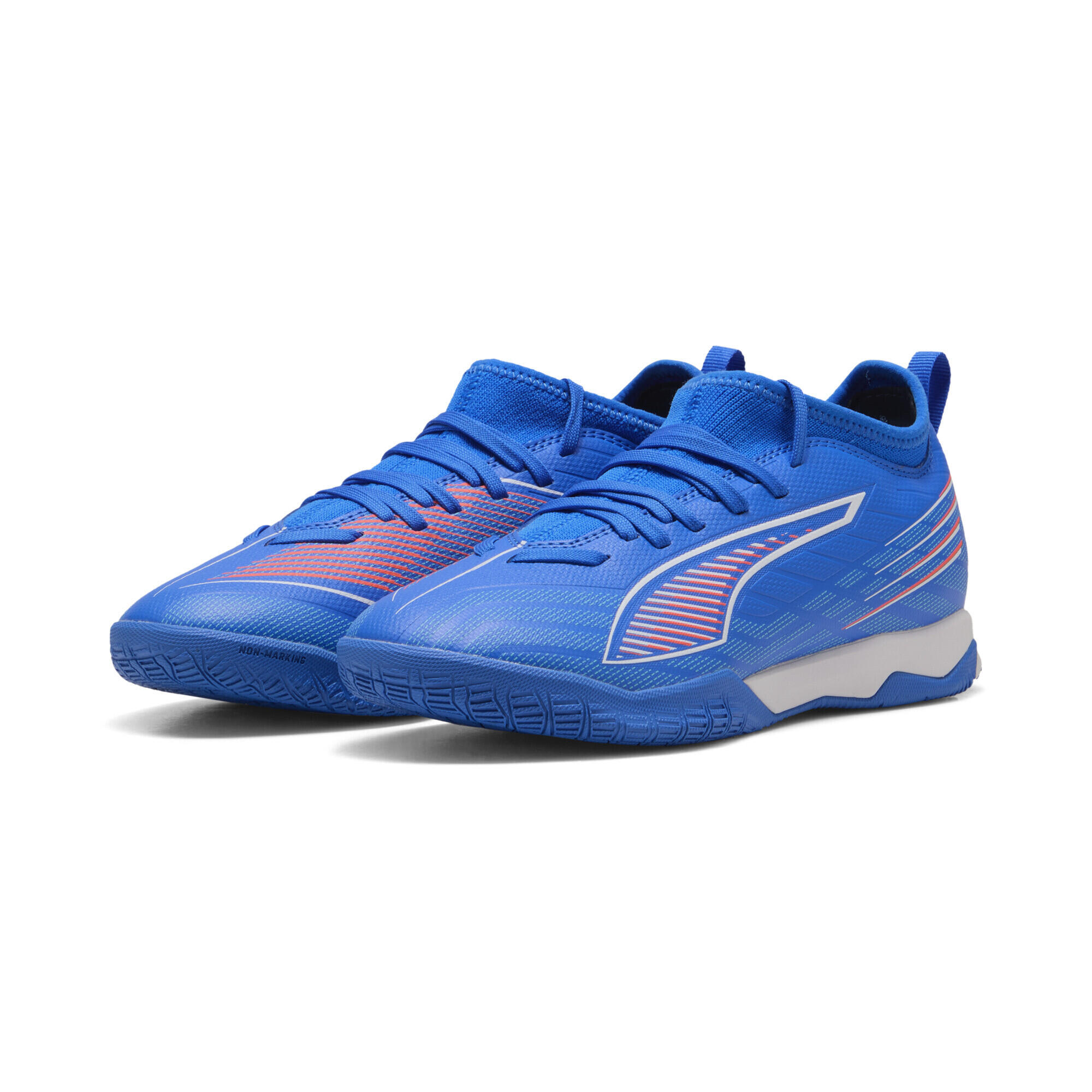 Puma - Chaussures De Futsal Mi-hautes Ultra 6 Match Enfant Et Adolescent Puma - Chaussures De Football - Blanc|bleu|rouge - Decathlon