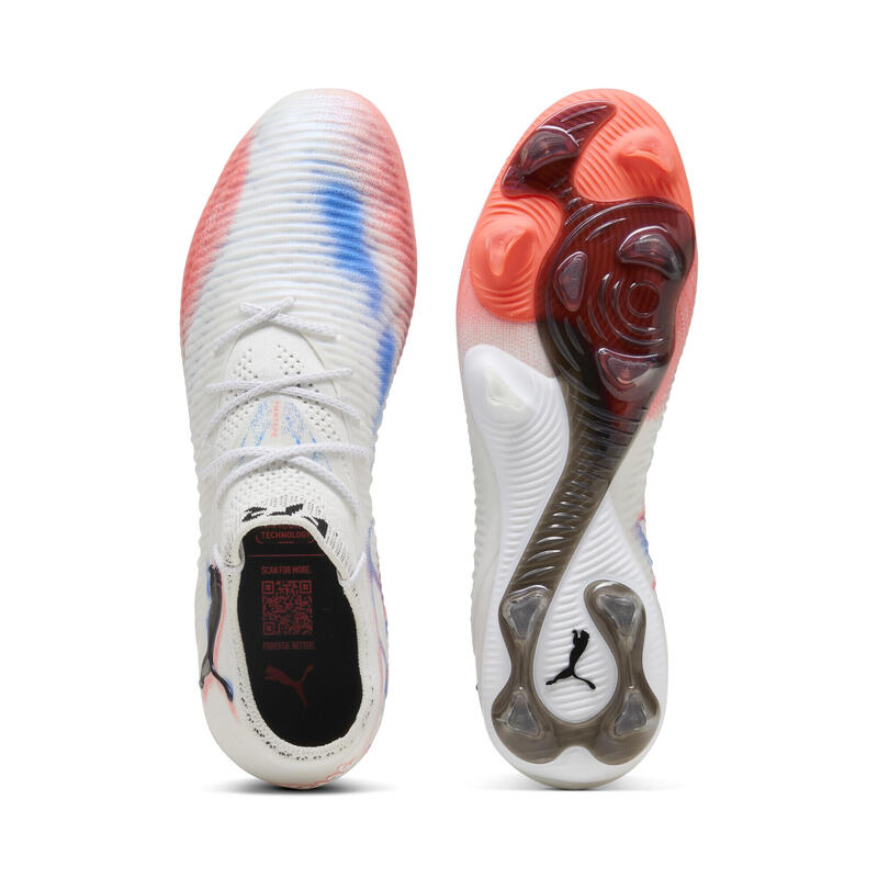 Buty piłkarskie unisex FUTURE 8 ULTIMATE FG Low PUMA White Black Glowing Red