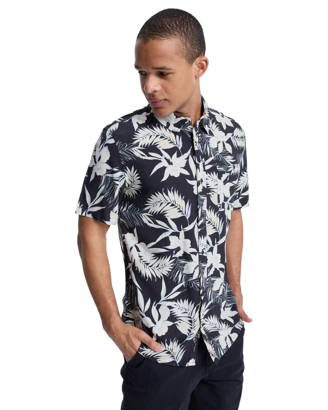Chemise à manches courtes LEMNAS Noir Homme 3/4