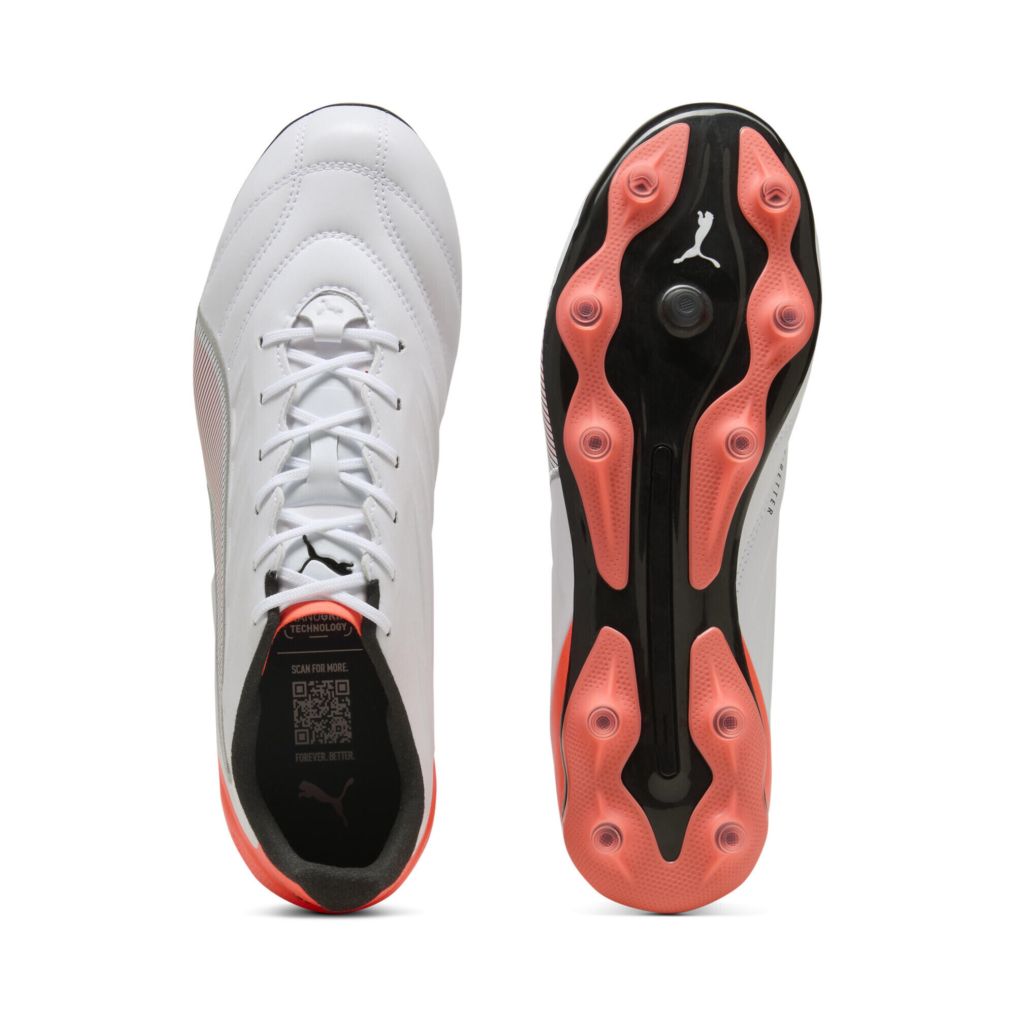 Scarpe da calcio KING PRO FG/AG unisex PUMA White Silver Glowing Red Metallic 4/7