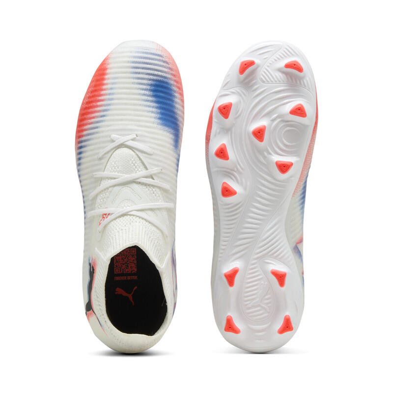 Młodzieżowe buty piłkarskie FUTURE 8 PRO FG/AG PUMA White Black Glowing Red