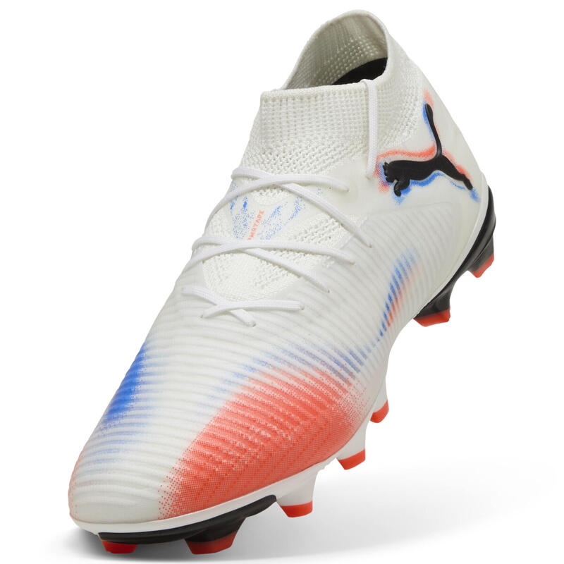 Damskie buty piłkarskie FUTURE 8 PRO FG/AG PUMA White Black Glowing Red