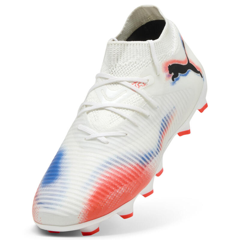 Młodzieżowe buty piłkarskie FUTURE 8 PRO FG/AG PUMA White Black Glowing Red